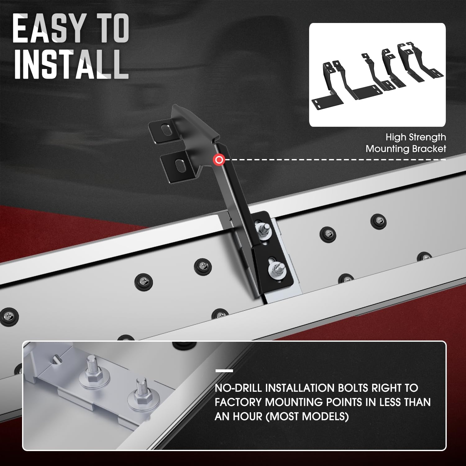 DNA Motoring 6.5" Flat Running Boards Side Step Nerf Rails Bars Compatible with 2023-2025 Honda Pilot, STEPB-U-PLT22-T1