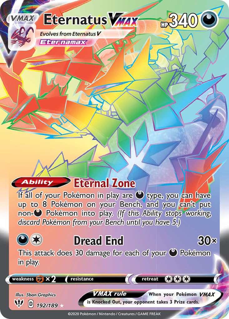 Amazon.com: Pokemon - Eternatus Vmax 192/189 - Darkness Ablaze