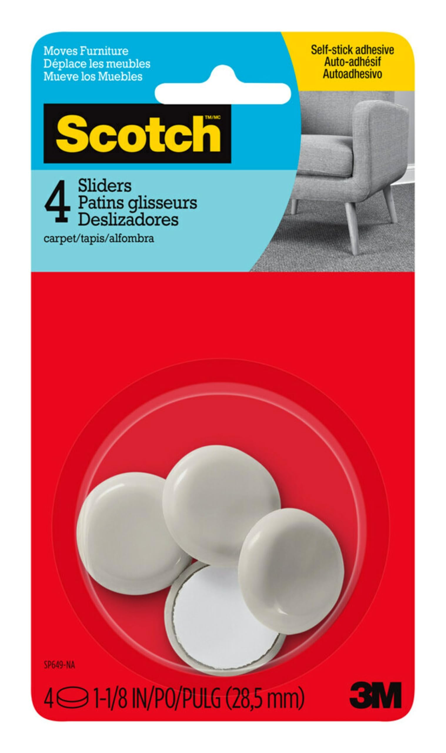 Sliders Scotch SP649-NA beige para mover muebles pesados con suavidad y sin esfuerzo