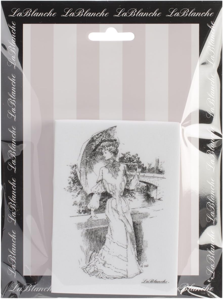 Silicone Stamp 4 by 3-Inch, Lady with Parasol