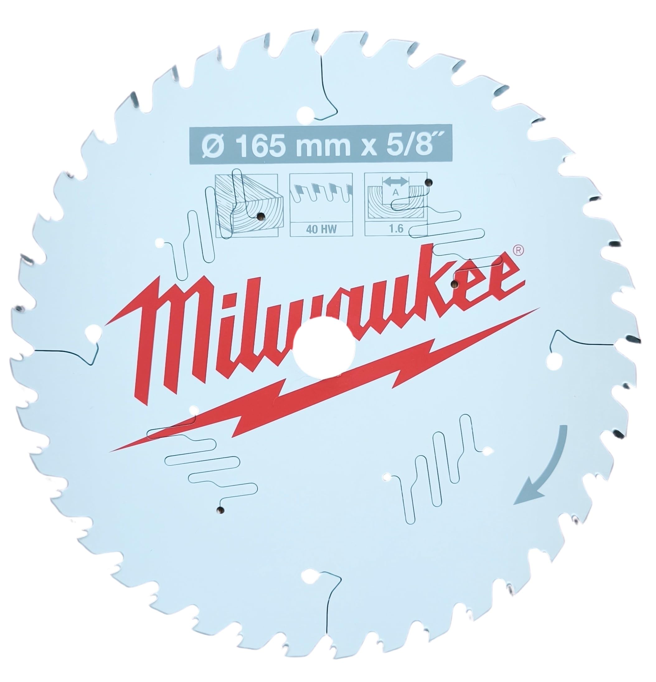 Lama circolare MILWAUKEE 40 denti 1,6x165mm 4932471312