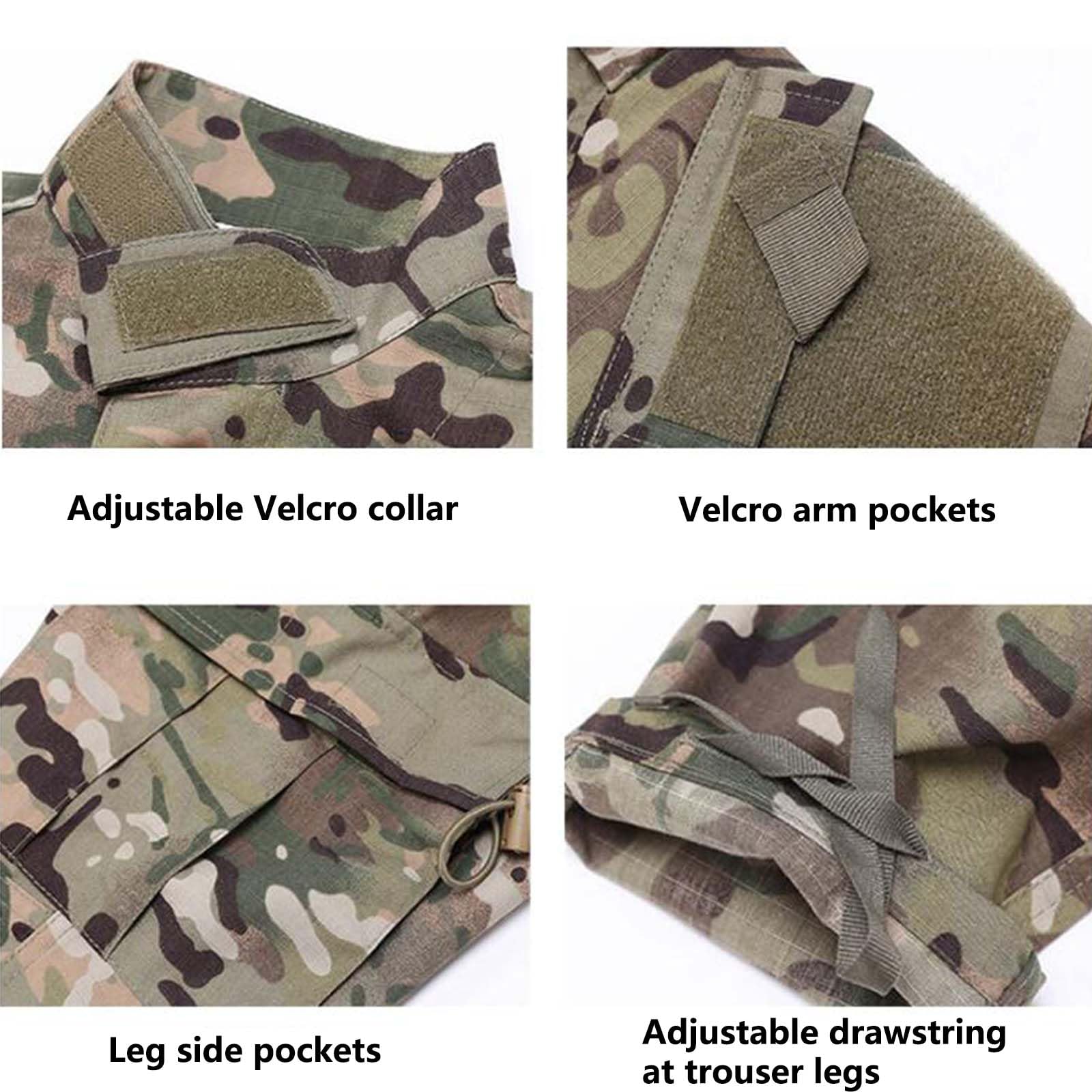 Traje De Ropa Táctica Combate De Caza De Camuflaje Táctico De Camuflaje Militar Conjunto De Traje De Ejército Uniforme BDU Ropa De Caza para Airsoft Paintball Caza Guerra