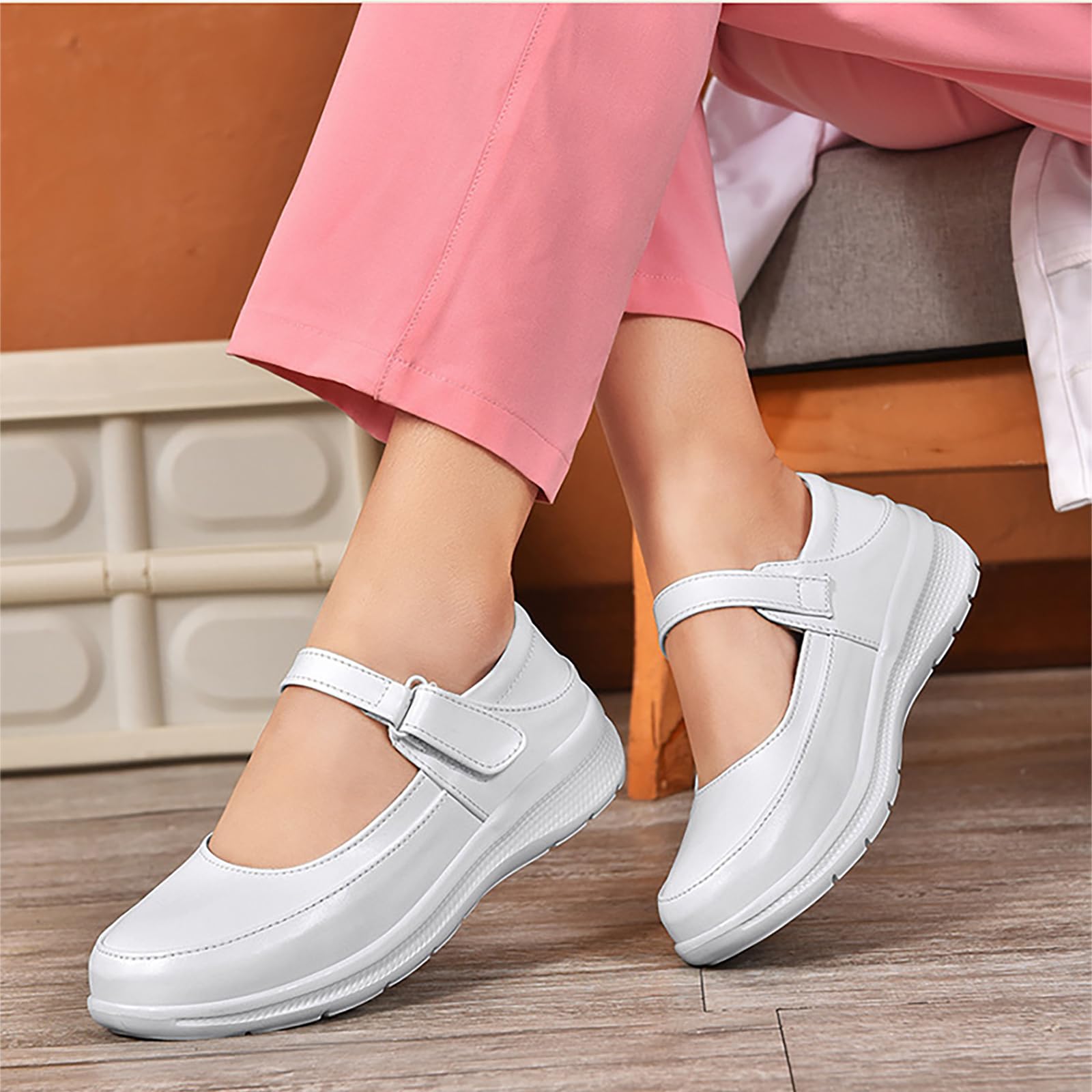 Zapatos de enfermería, Zapatos de Enfermera para Mujer, Ligeros, Transpirables, amortiguadores, Blancos, Zapatos de Trabajo Profesionales para Medicina/enfermería/Gastro