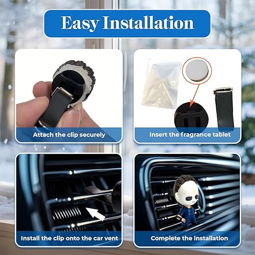 Miniatura 5 de Ambientador de coche de resina 3D de personajes de película de terror, clips de ventilación espeluznantes, accesorios de automóvil con temática de