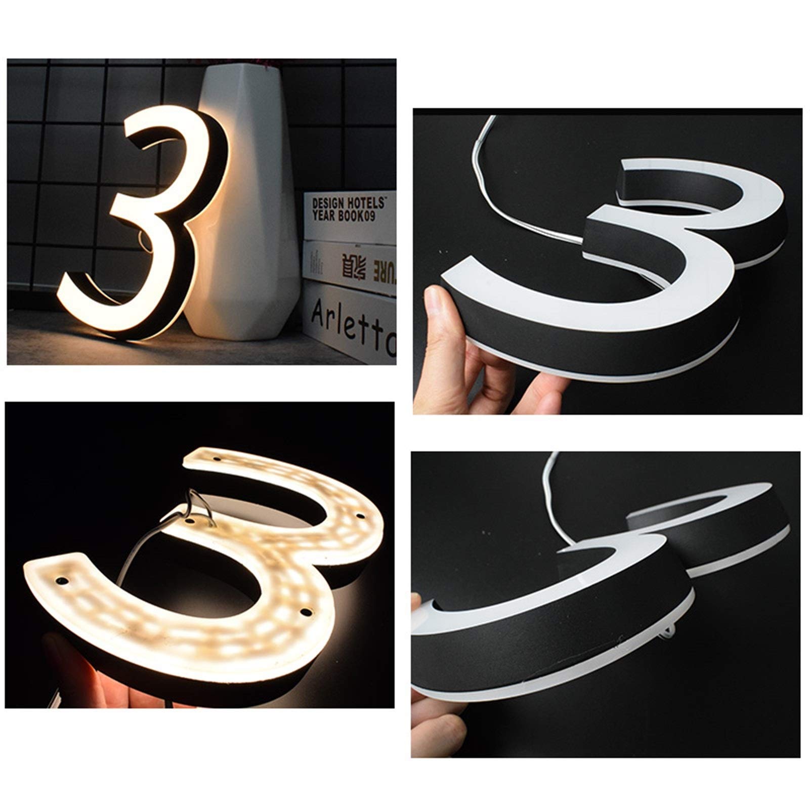 Jinchao-Targa civica, Acciaio Inossidabile Lettera Segno Indirizzo Numero, Numeri Acrilico Mini casa, 0-9 ABC 3D doganale Esterna Piastre Moderna, Accessori Decorativi