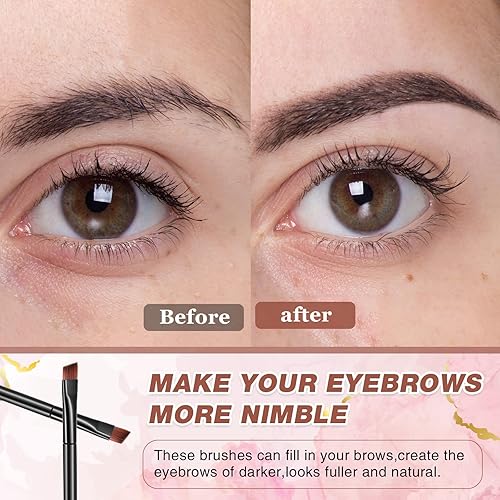 Miniatura 4 de meekoo 150 brochas desechables en ángulo para cejas para maquillaje y maquillaje suave para mezclar cosméticos inclinados desechables corrector