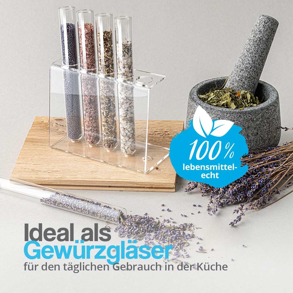 100x Reagenzgläser Aus Polystyrol – 150 X 16 Mm, Konisch, 20 Ml, Lebensmittelecht, Made In Germany