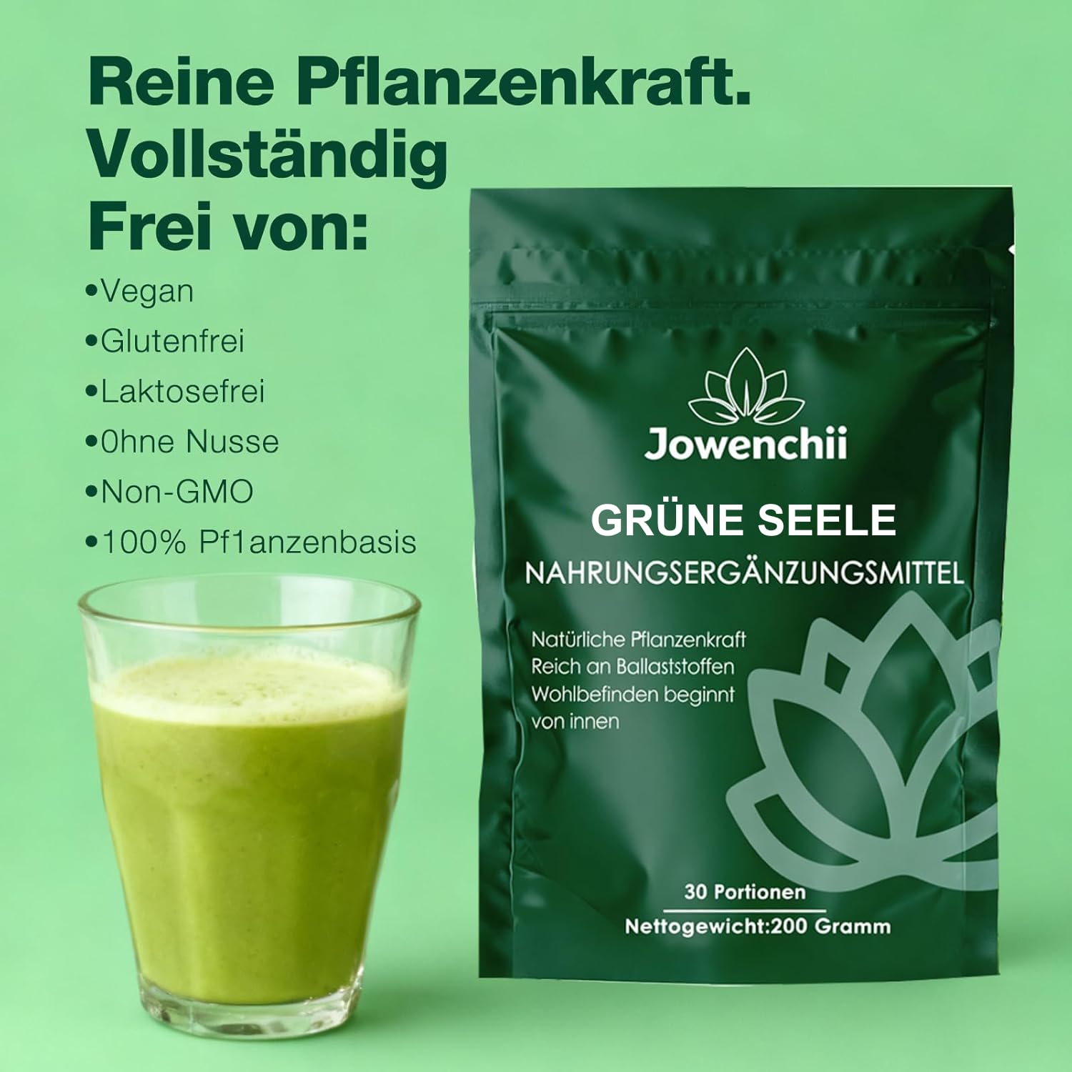 Grüne Entgiftungspulver, 200g Grüner Helper, 200g Superfood Pulver, Greens Pulver helfer, Pflanzenpulver mit Matcha, Gerstengras, Heidelbeeren, Rich in Macronutrients, Micronutrients & Fiber