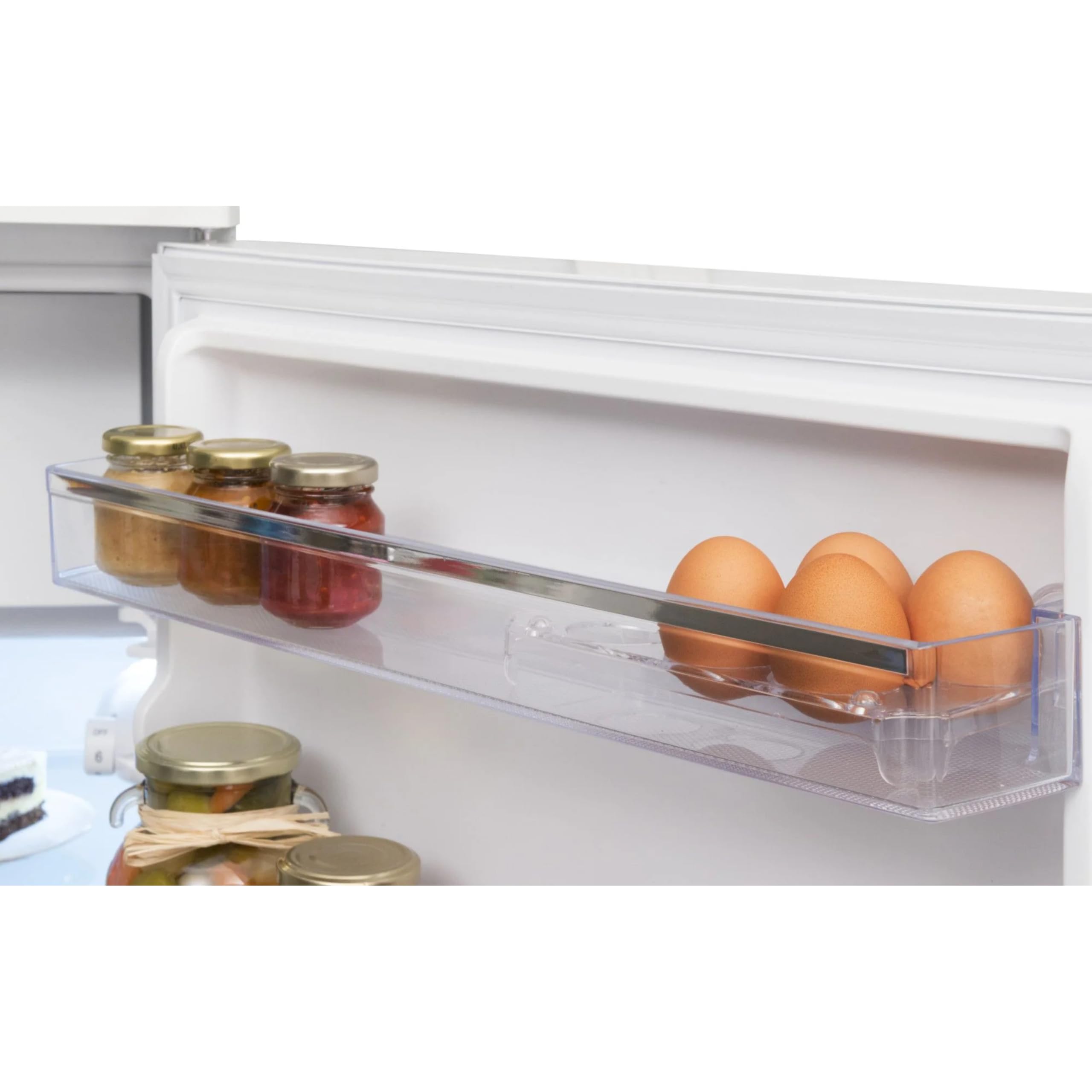 Amica Kühlschrank mit Gefrierfach 136 L 85x60x64,8 cm KS 15915 W | 117 L Kühlteil, 19 L Gefrierteil, LED Beleuchtung, Gemüseschublade, Wechselbarer Türanschlag, Glasablage
