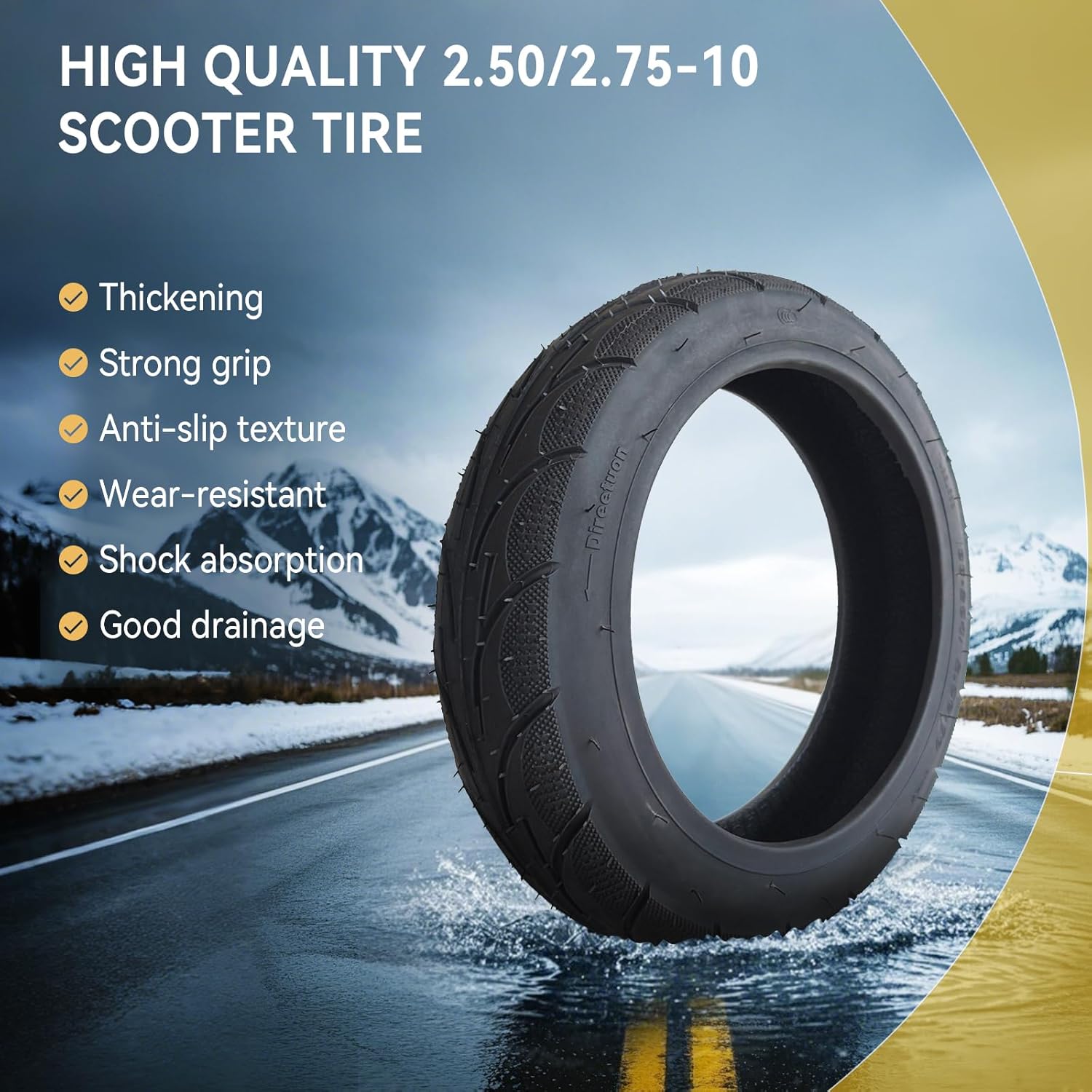 2 Set 2.50-10 Dirt Bike Tire 2.5-10" Off-Road Tire and Inner Tube Set 2.5/2.75-10 Dirt Bike Inner Tube Replacement Compatible with Honda CRF50/XR50 for Suzuki DRZ70/JR50 for Yamaha PW50