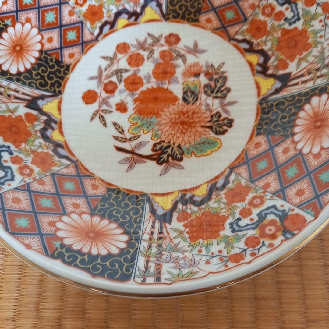 伊万里風菊模様盛鉢(中)