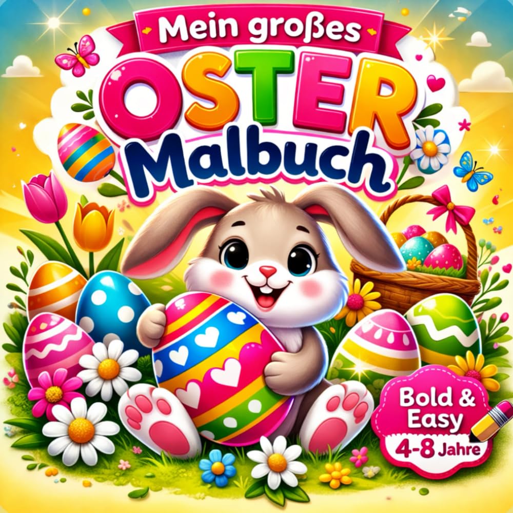 Mein großes Oster-Malbuch: Bold & Easy – Oster-Ausmalspaß mit extra dicken Linien für Kinder von 4–8 Jahren