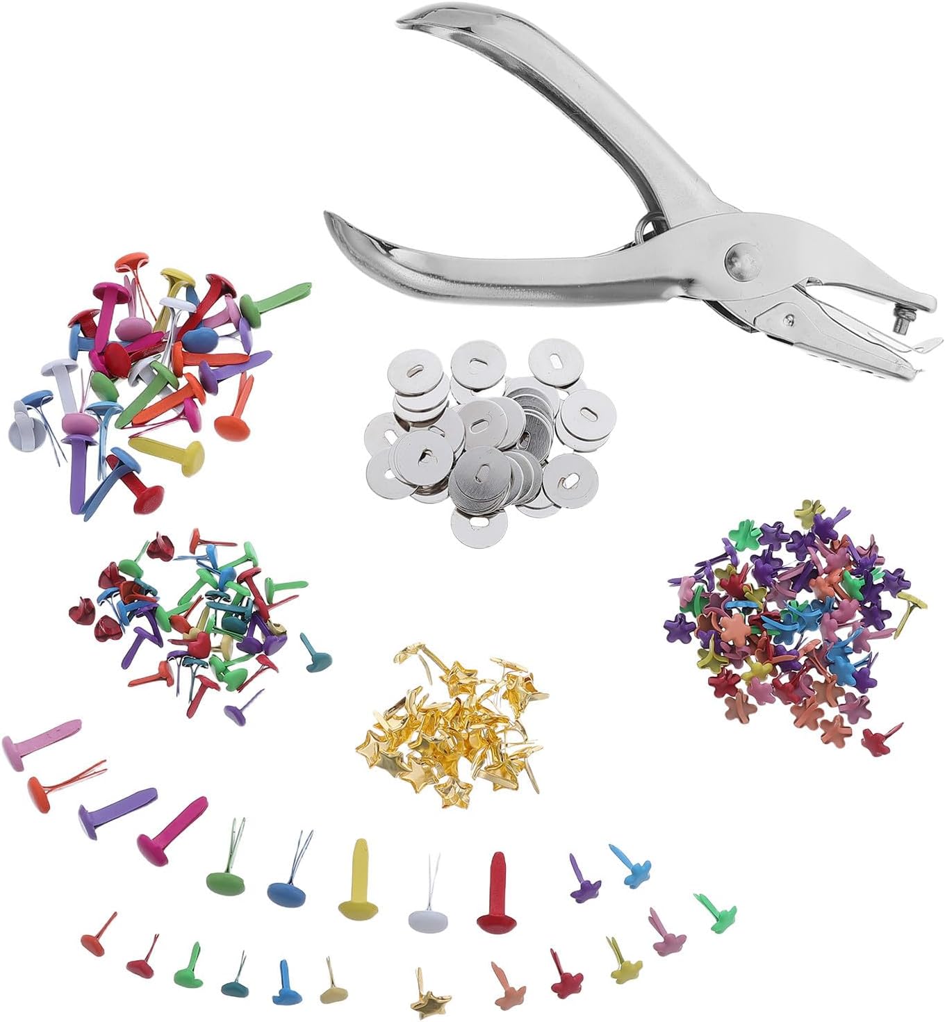 Mini Metal Paper Brads Set for Scrapbook Pages and Card Making
