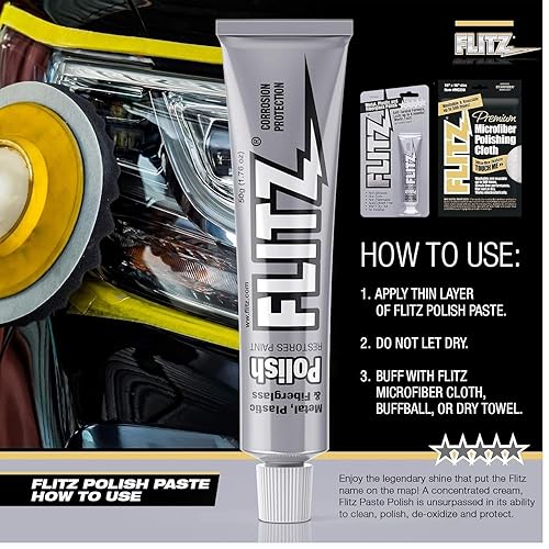 Miniatura 16 de Flitz Pasta de esmalte de metal multiusos – lata de 2 libras de pulido cromado hecho en Estados Unidos – Funciona en acero inoxidable, aluminio