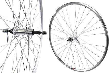 Coppia 700 C (622 x 13) Ruote per bici da strada Racer Racing di argento in  lega con mozzi a rilascio rapido : Sport e tempo libero