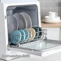 Vista 6 de Colinda Posavasos de silicona con soporte, juego de 6, tapete de taza para bebidas calientes o frías, al aire libre, engrosado, antideslizante, Rojo