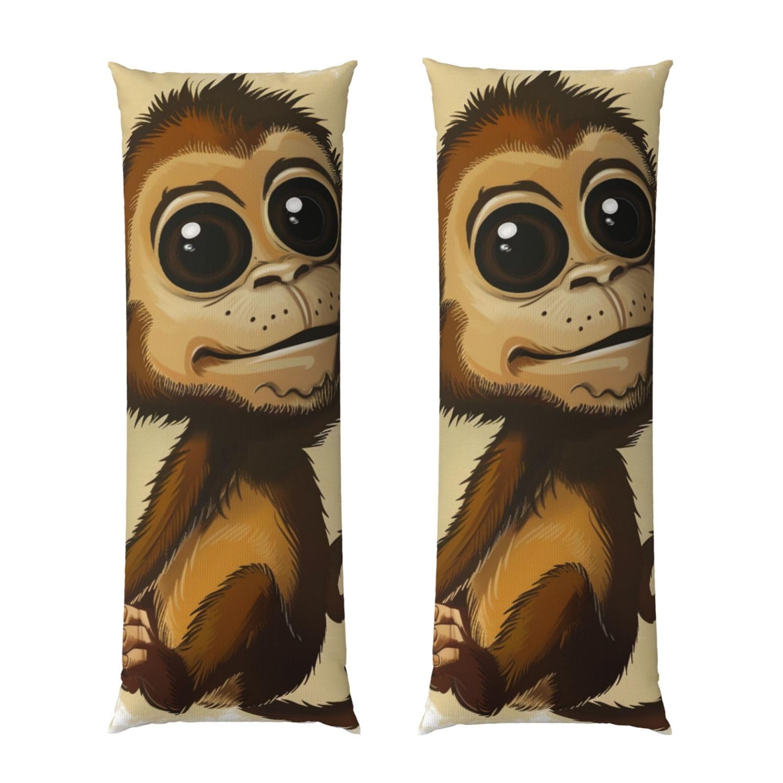 Body Pillow Cover 20x54 Inch, Cute Monkey print Print Long Lumbar Pillow Case with Zipper Long Body Pillowcase Decorative for Bed Sofa Bedroom