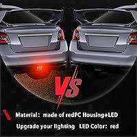 Vista 5 de JDM Luz Antiniebla Trasera con Lente Roja para Parachoques Funciona como Luz de Marcha, Luz de Freno, Luz de Reversa Compatible con Subaru WRX STI