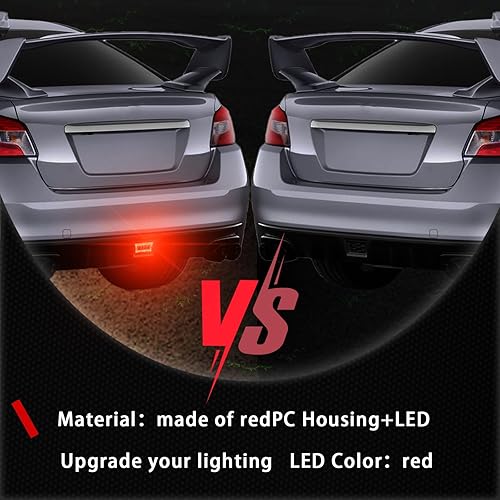 Miniatura 5 de JDM - Luz antiniebla trasera con lente roja, función de luz de freno de marcha atrás, compatible con Subaru WRX STI, Impreza, XV Crosstrek (mazo de
