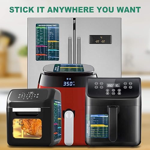 Miniatura 6 de Juego de hojas magnéticas para freidora de aire, tabla de tiempos de cocinar, accesorios para freidora de aire, hoja magnética, guía de referencia