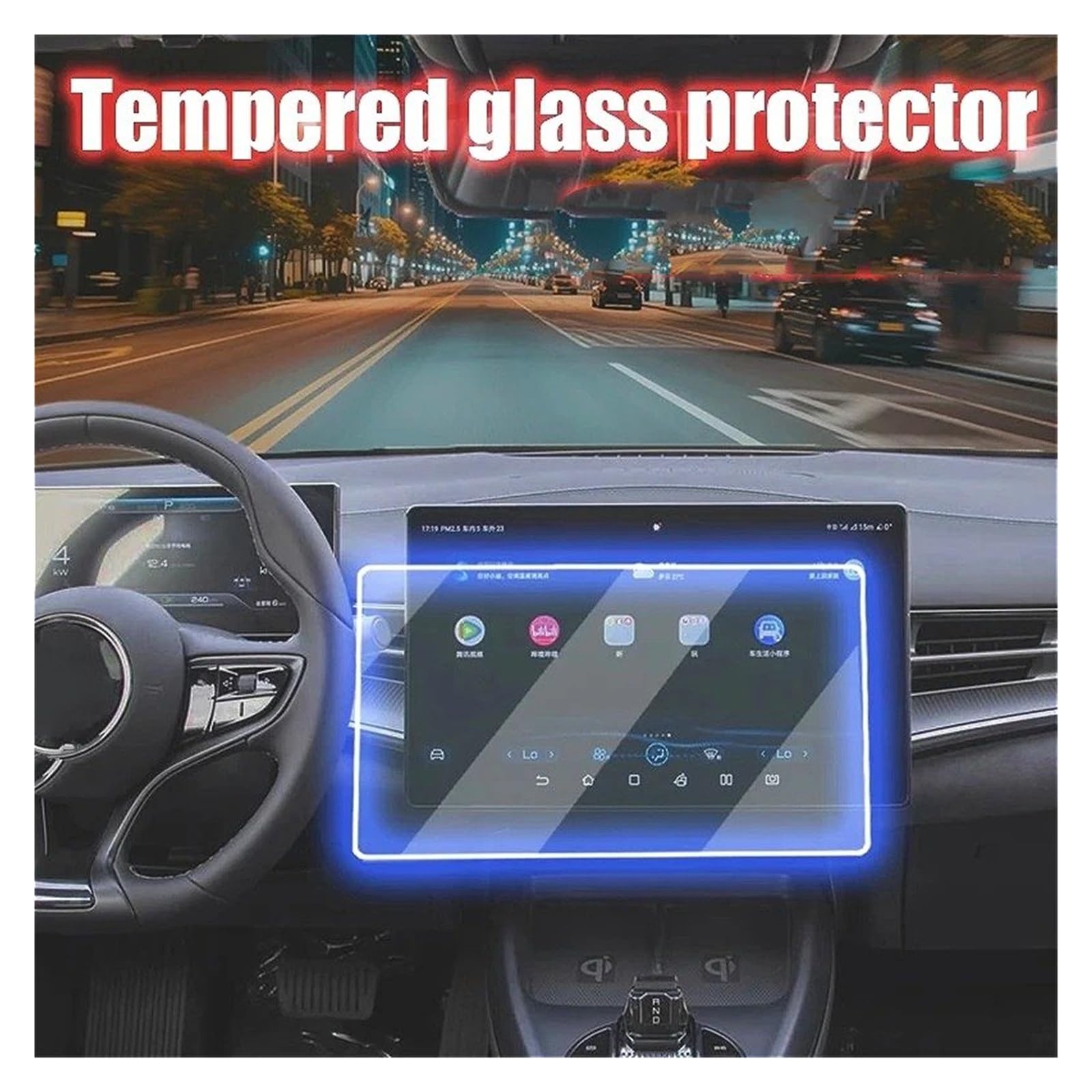 Film Protecteur d'écran en Verre trempé pour GPS de Voiture BYD Seal EV 2021-2025 (5 pièces)