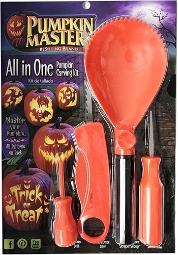 Pumpkin Masters Kit de cortar calabazas, el preferido de los niños de Estados Unidos, individual, Coral