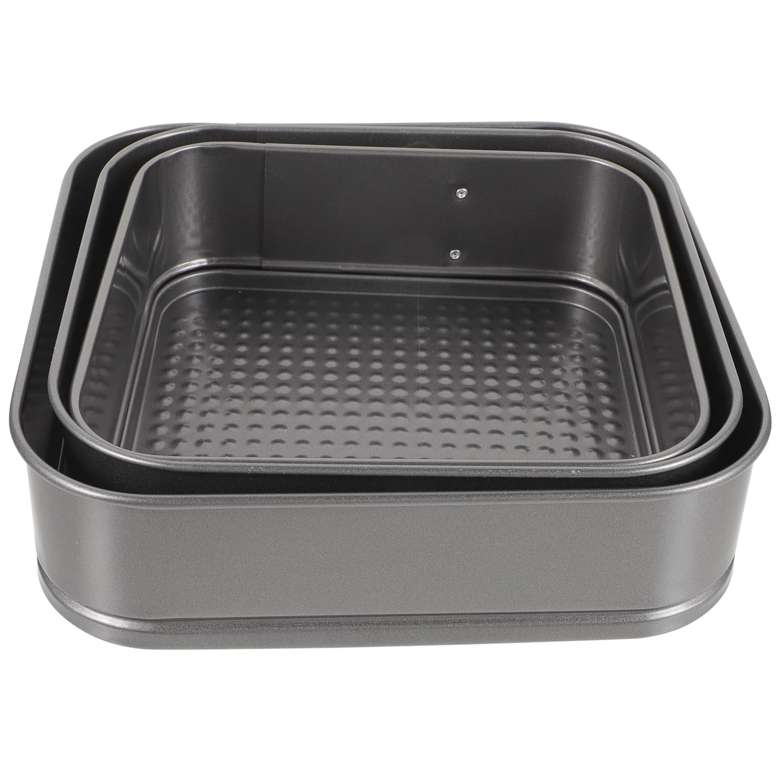 Alipis Lot de 3 Moules à Gâteau Carrés en Acier Carbone Antiadhésifs Fond Alvéolé, Cuisson Rapide à Basse Température, pour Mariage et Fête