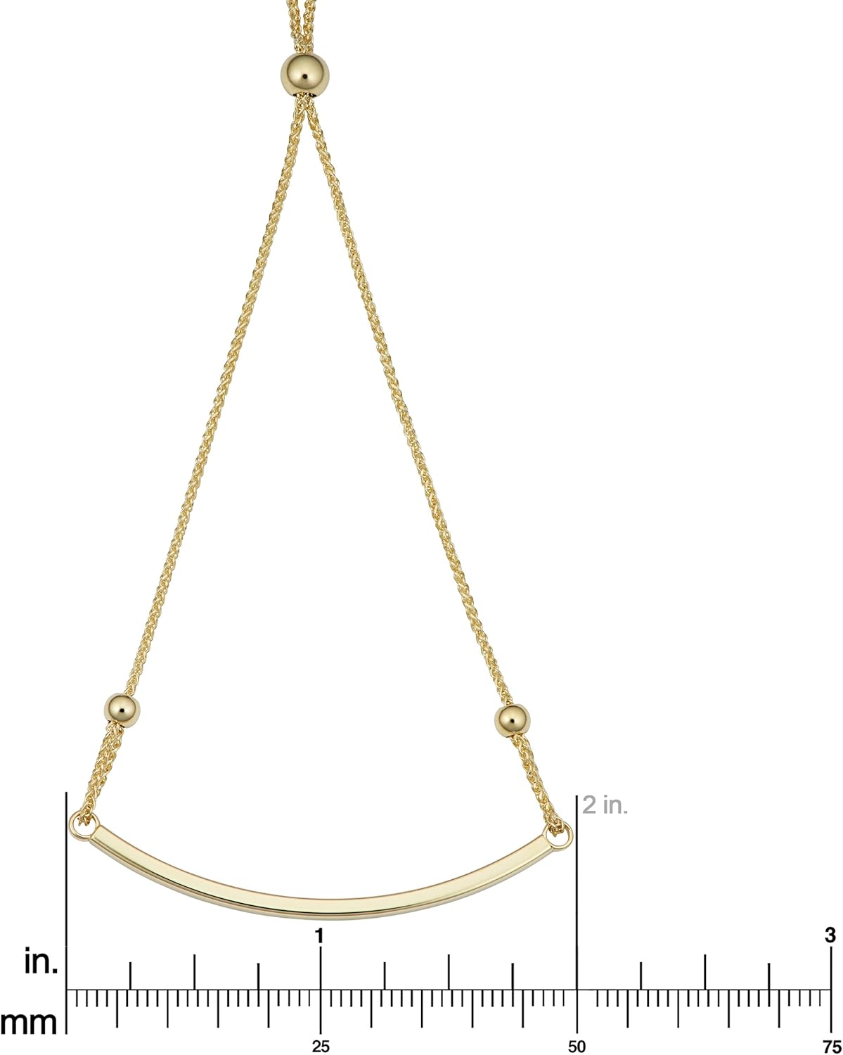 Kooljewelry 14k Yellow Gold Curved Bar Bolo Bracelet