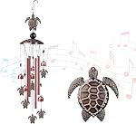 Wind Chimes for Outside, Metal Memorial Wind Chimes with S Hook for Home Patio Porch Garden or Backyard Outdoor Decor-Ideal Gift for Women (Sea Turtle)