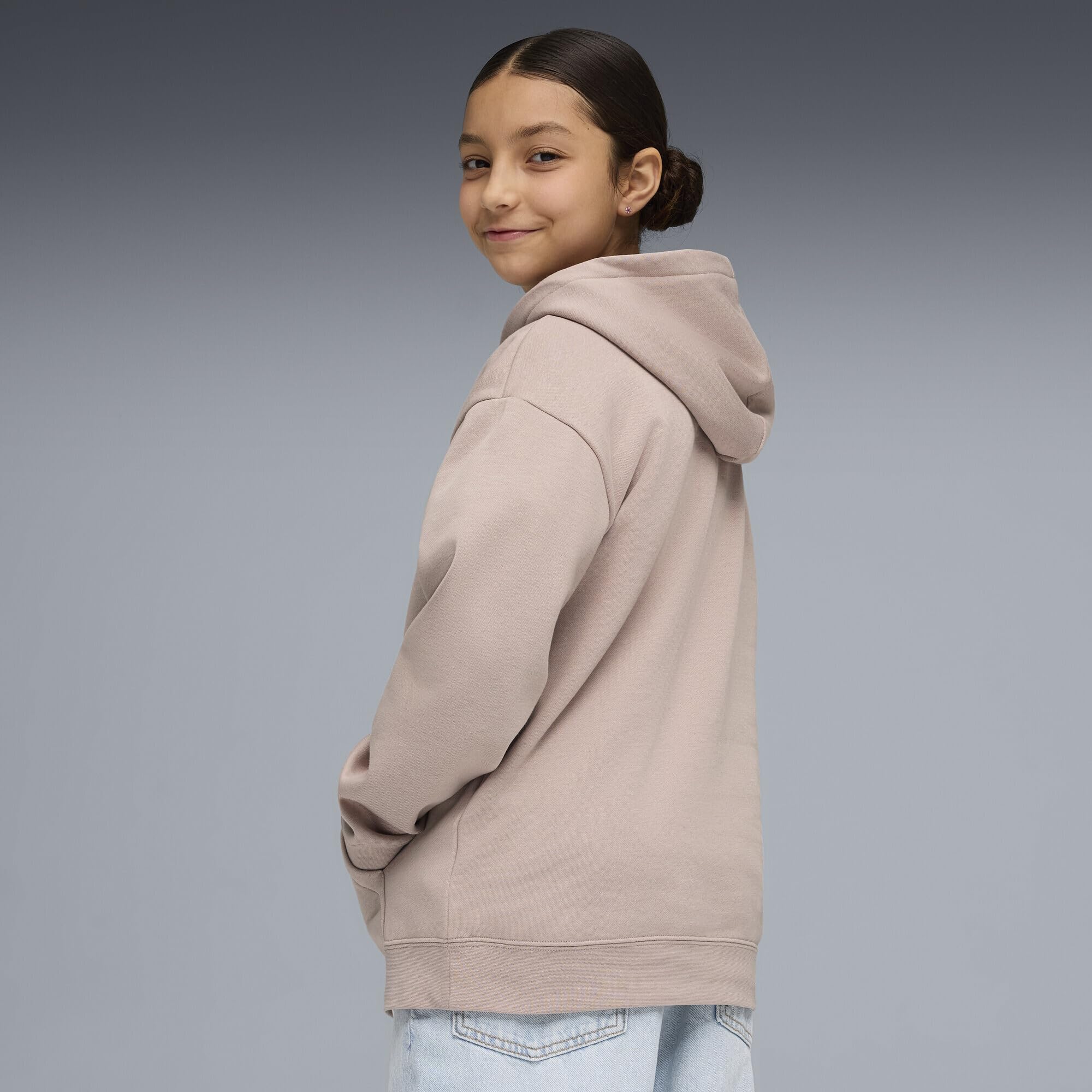 PUMA Mädchen Essentials Fleece Relaxed Hoodie 140, Rose Latte Beige