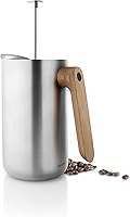 Vista 4 de Eva Solo Nordic Kitchen - Cafetera de prensa francesa de 34 onzas, jarra de acero inoxidable Thermo cafetiére con mango de madera de roble, diseño