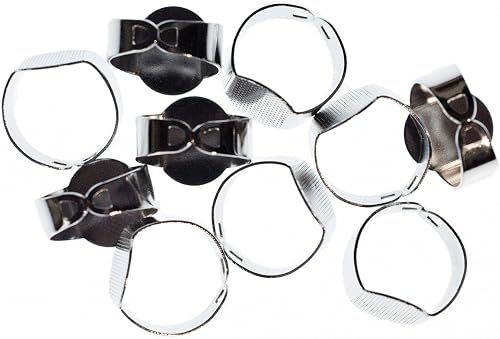 10x Ringschienen Ringschiene Ringe Fingerringe Miniblings rund oval silber