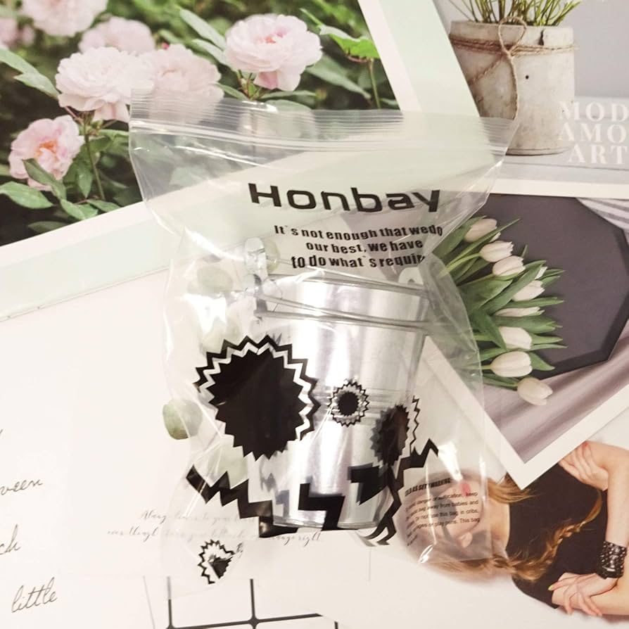 Amazon｜Honbay ミニシルバーメタルバケツ ブリキバケツ容器 2個