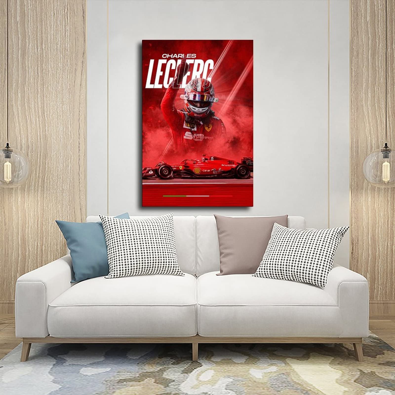 Poster Toile Déco F1 Charles Leclerc - 50x75 Cm Pour Salon Et Chambre