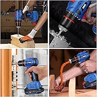 Vista 8 de Cordless Drill Set,18V Brushless Power impach driver with Battery and Charger, 3/8" Keyless Chuck, Variable Speed, Drill Driver Bits Kit for