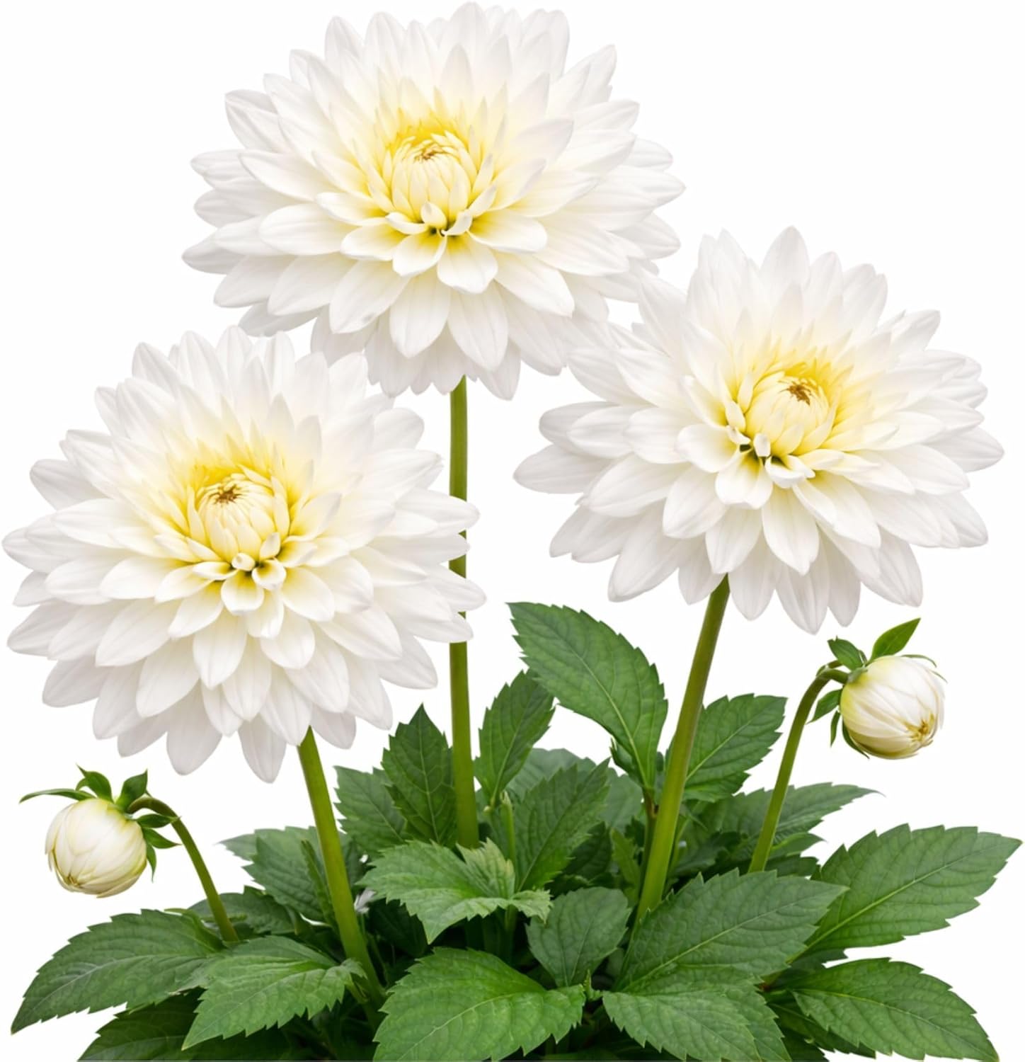 Easy to Grow Dahlia Fubuki Myama 3 Clumps of Tubers - White Flowers Blooms in Summer to Fall Sun, Plant in Spring