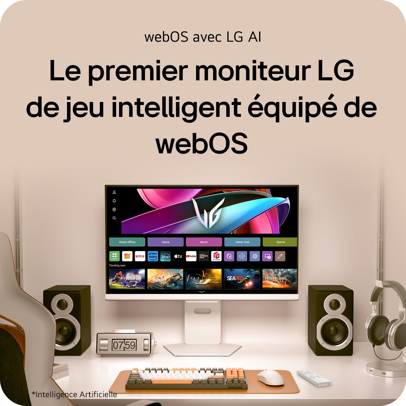 LG Ultragear™ 32GS85Q-B.AEU Ecran PC Gaming 32" - Dalle IPS résolution QHD (2560x1440), 1ms 180Hz, HDR 10, DCI-P3 98% (CIE1976), AMD FreeSync, Compatible NVIDIA G-Sync