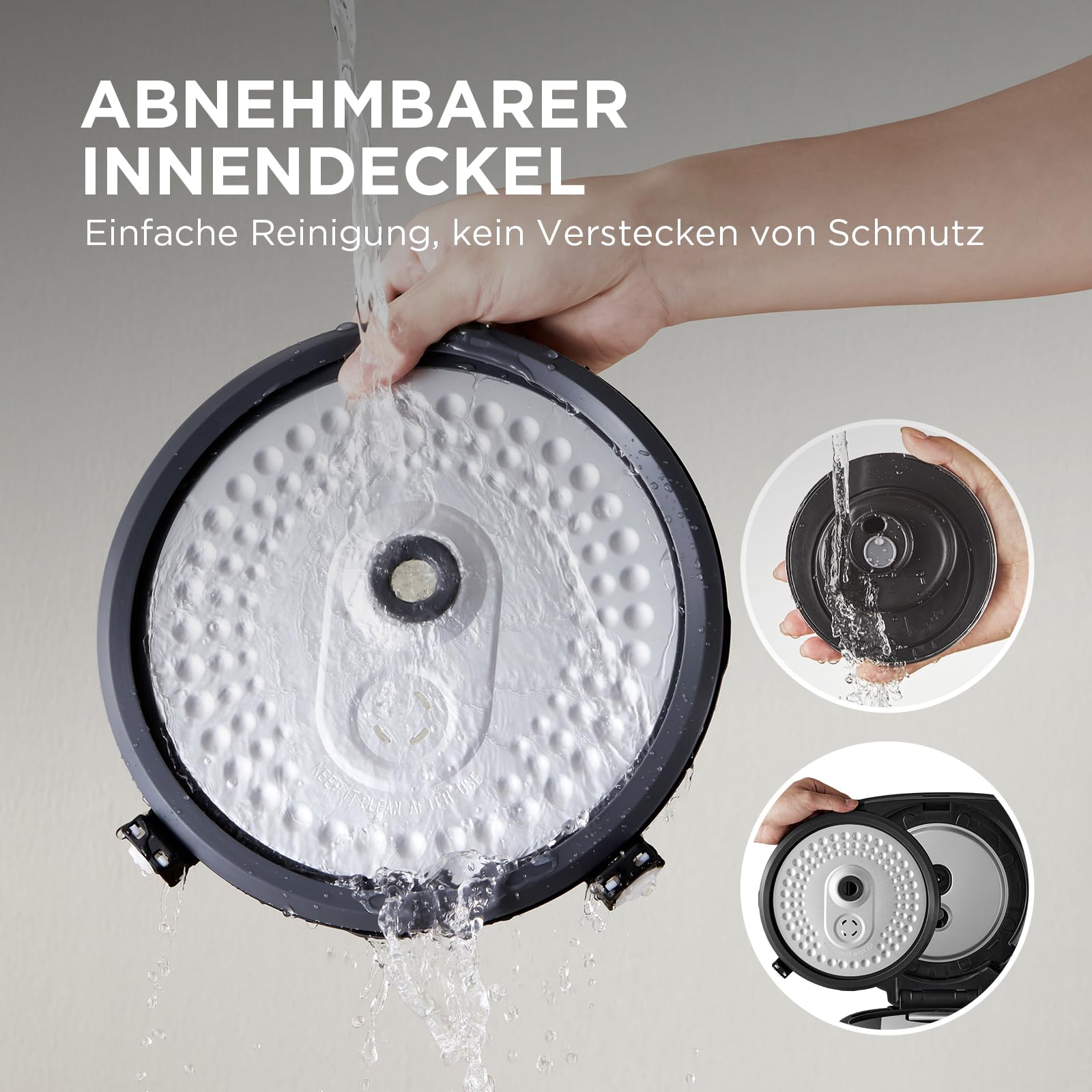 Midea Reiskocher, Multikocher mit 11 Programme, Rice Cooker 5 L für 2-10 Personen, Slow Cooker & Dampfgarer mit 24h Warmhaltefunktion, Timer, inkl. Dämpfeinsatz, Löffel & Messbecher, Schwarz & Silver