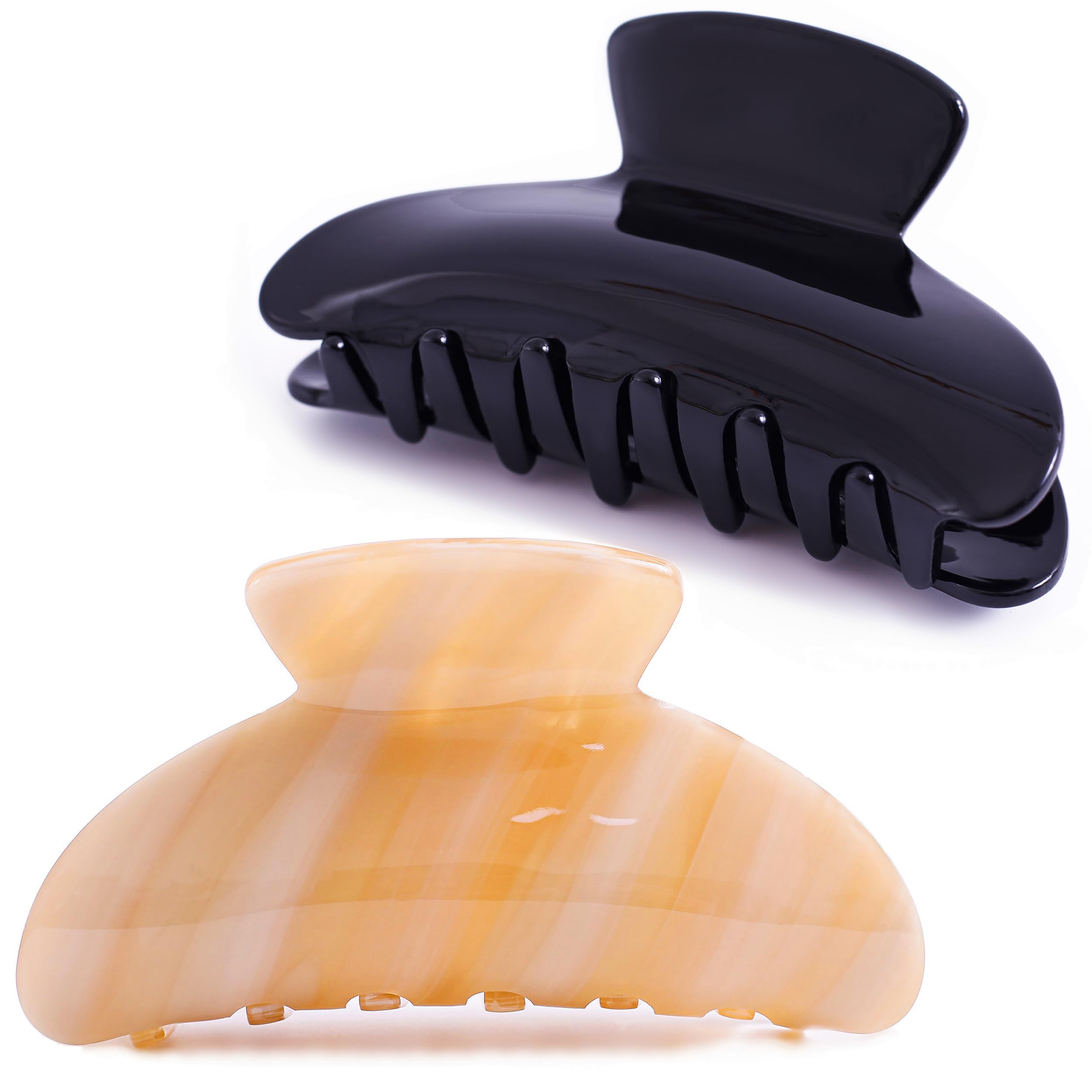FSMILING 2/3 Stück Haarklammer Mittelgroße haarkralle für Dickes und Dünnes Haar,Zelluloid Haarspangen Haarklammer damen mittel Haar klaue clips für haare