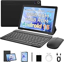 Freeski Tablets 10 inch Tablet Android 15,Octa-Core Processor,24GB RAM 64GB ROM 1TB Expand,5G WiFi 6,1280 x 800 HD/Dual 5M…