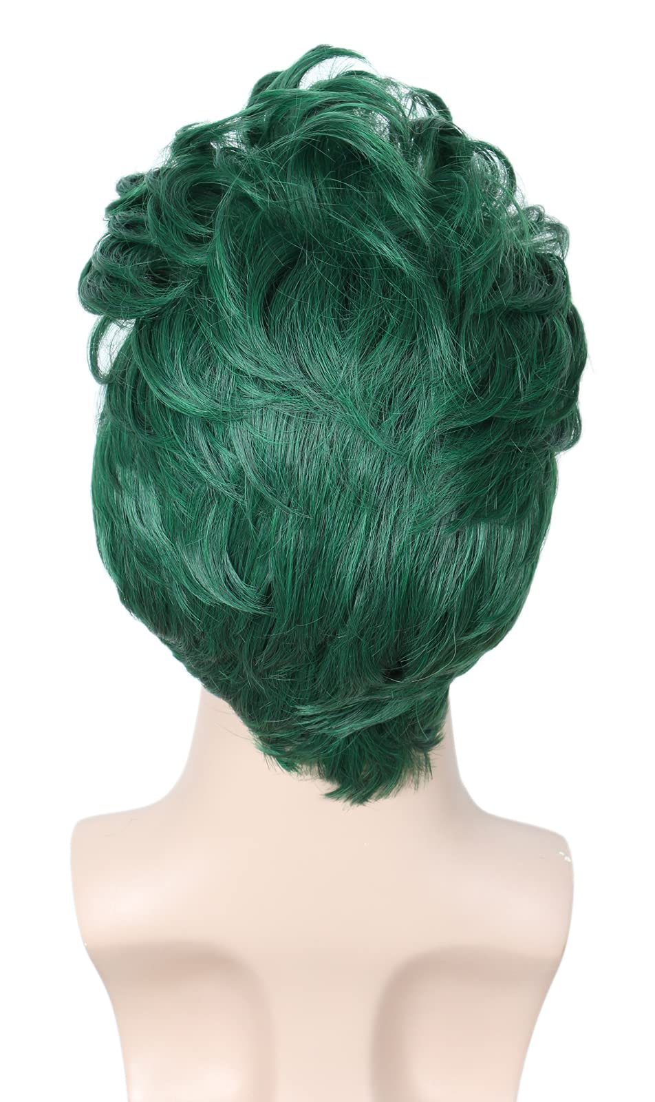Linfairy Short Green Synthetic Hair Halloween Cosplay Costume Party Wig Heat Resistant Wig for Men - Image 4