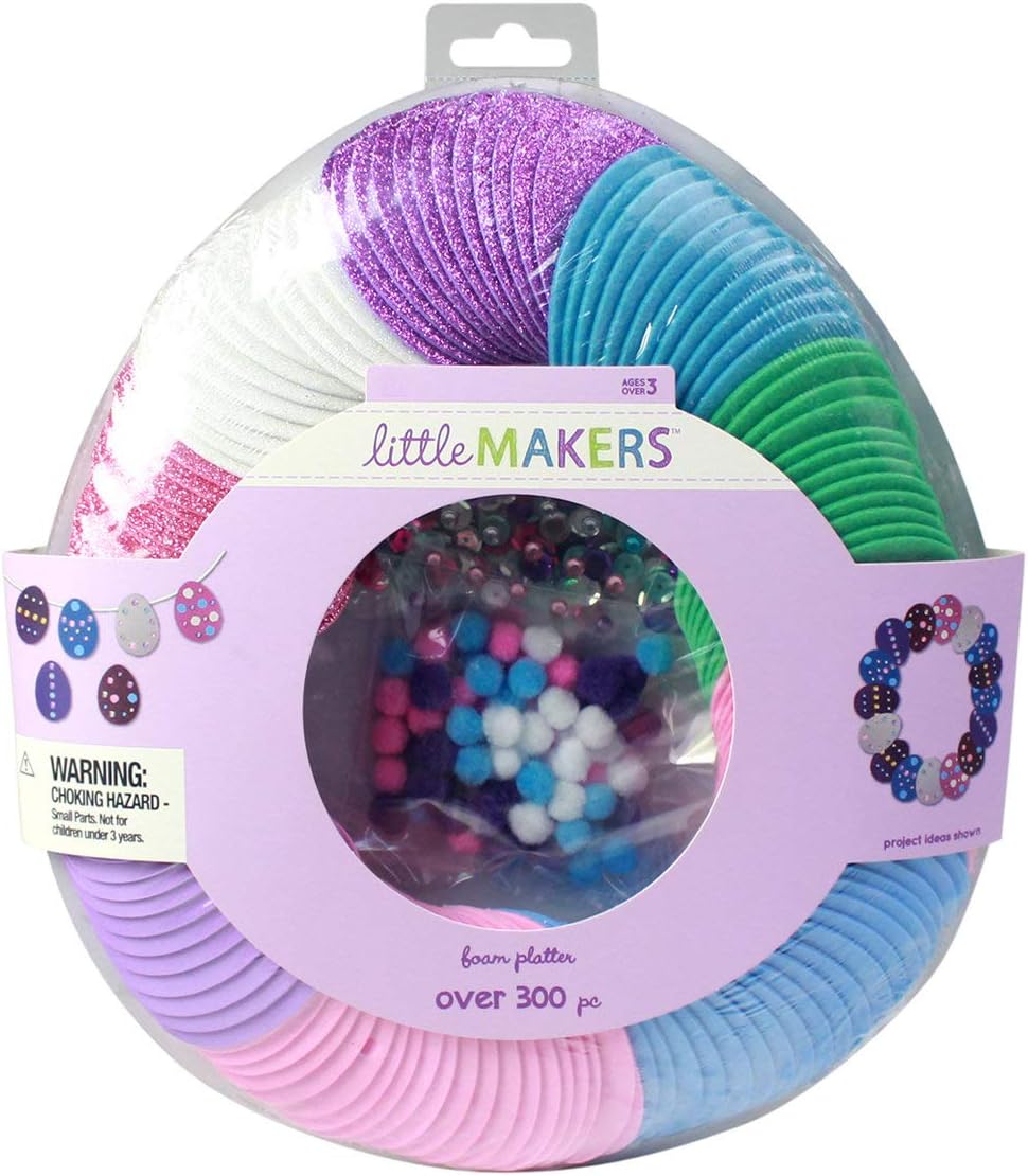 Little Makers Easter Foam Platter Crafting Kit with Over 300 Pieces