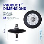 Assemblage de rouleau de tambour de sécheuse BlueStars Ultra Durable 4581EL2002C - Ajustement exact pour les sécheuses LG Kenmore - Remplace AP5688895 4581EL2002A 4581EL2002B 4581EL2002D PS8260240 - PACK DE 4