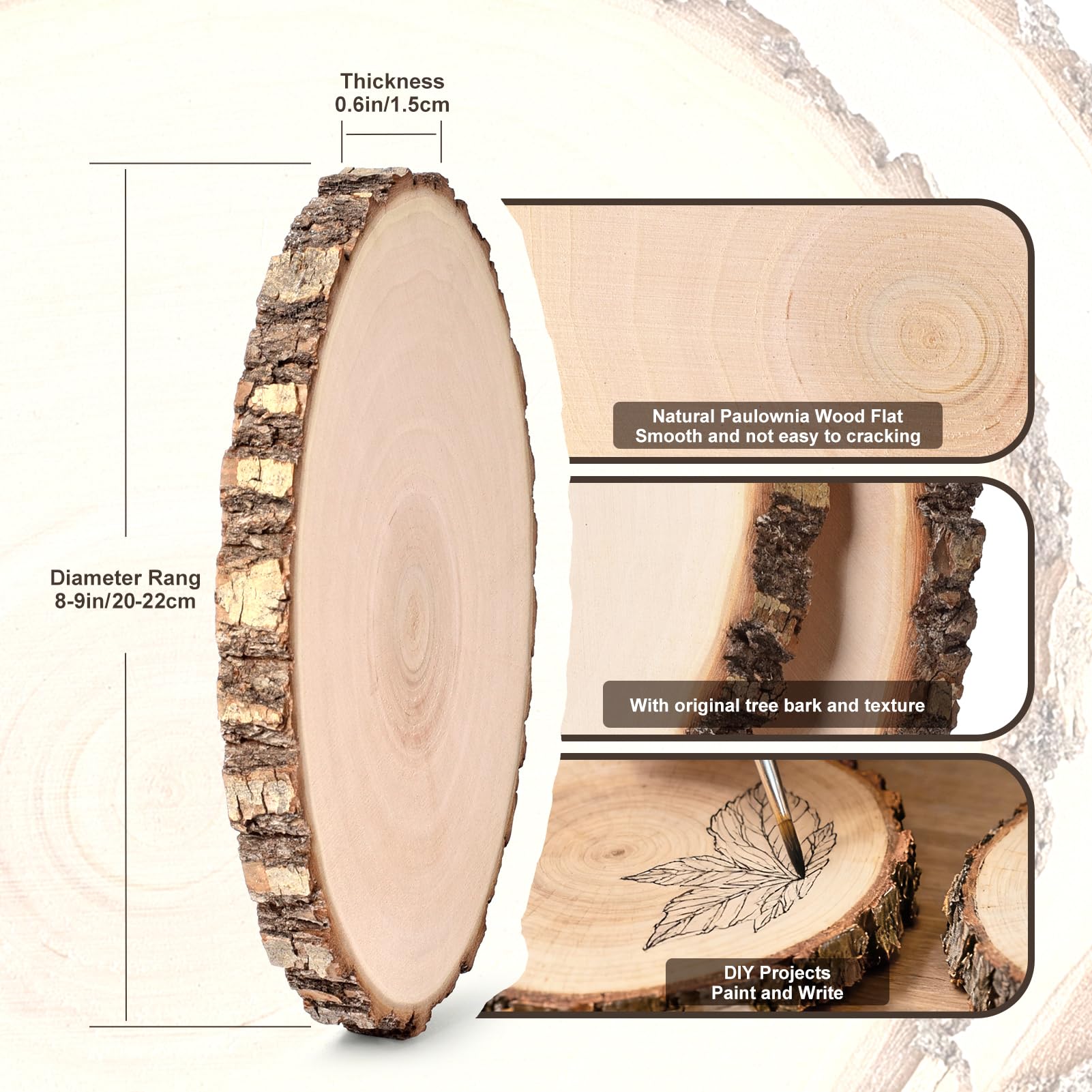 Rustic Wood Slices - Centerpiece & Craft Supplies -2