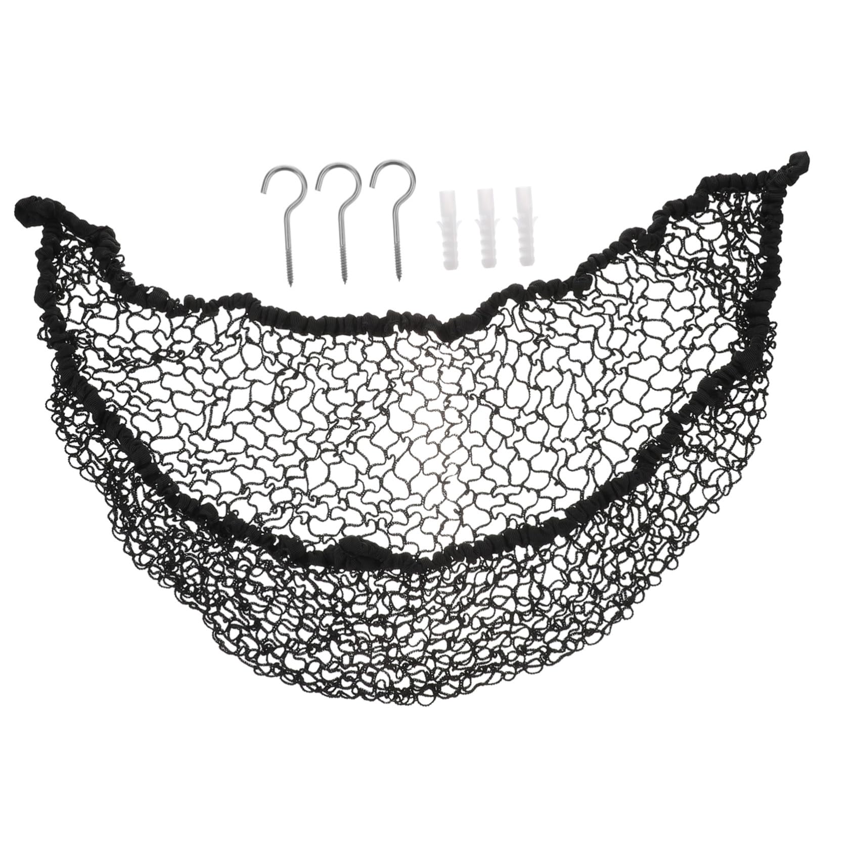 Hamac filet de rangement peluches noir 180cm en polyester robuste pour chambre d'enfant