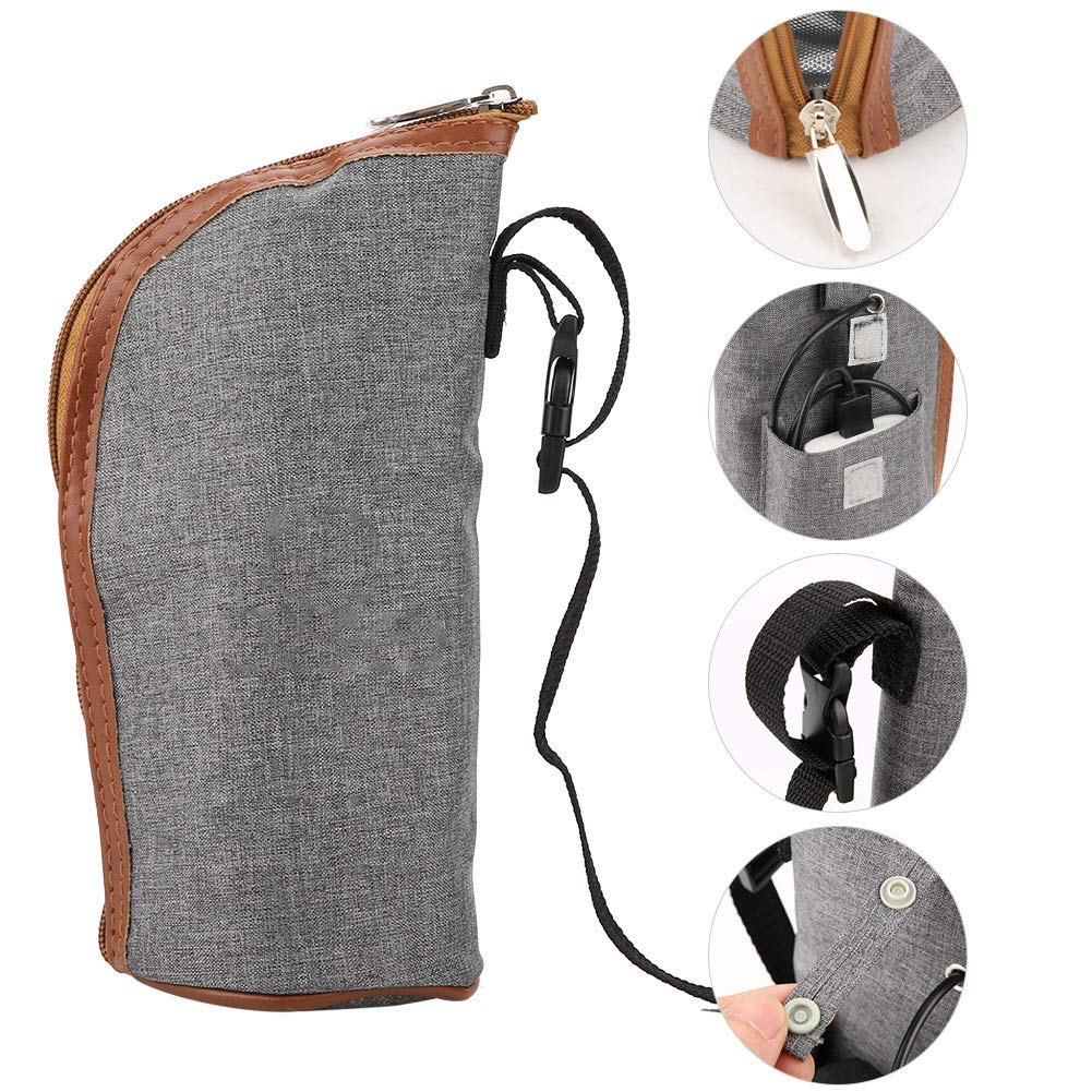 USB Flaschenwärmer, Milcherhitzer Infant Fütterung Becher Milchwärmer Heizung Flasche Babyflasche Aufbewahrungstasche Baby Milchflasche Tragbare Reise Säuglingsflasche Thermostat Speisenheizung