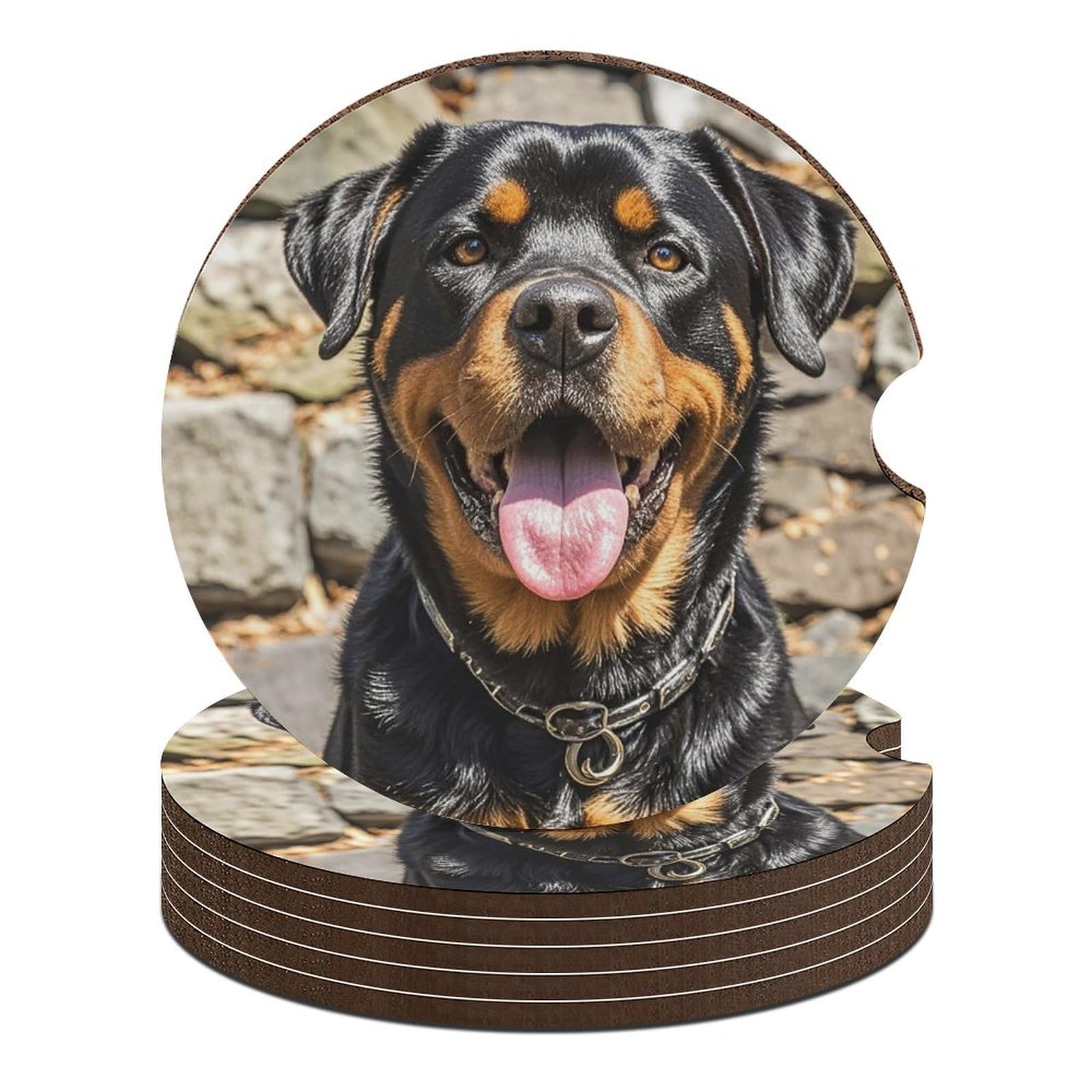 Dessous de verre voiture Rottweiler universels pour garder vos trajets propres en voyage