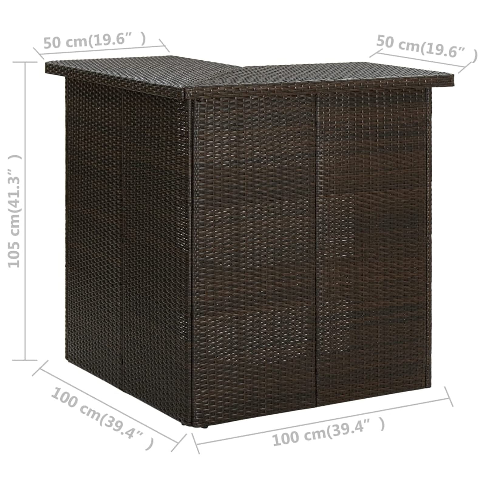 Ensemble de Bar de Jardin Résine Tressée Marron 1 Table 3 Tabourets avec Coussins