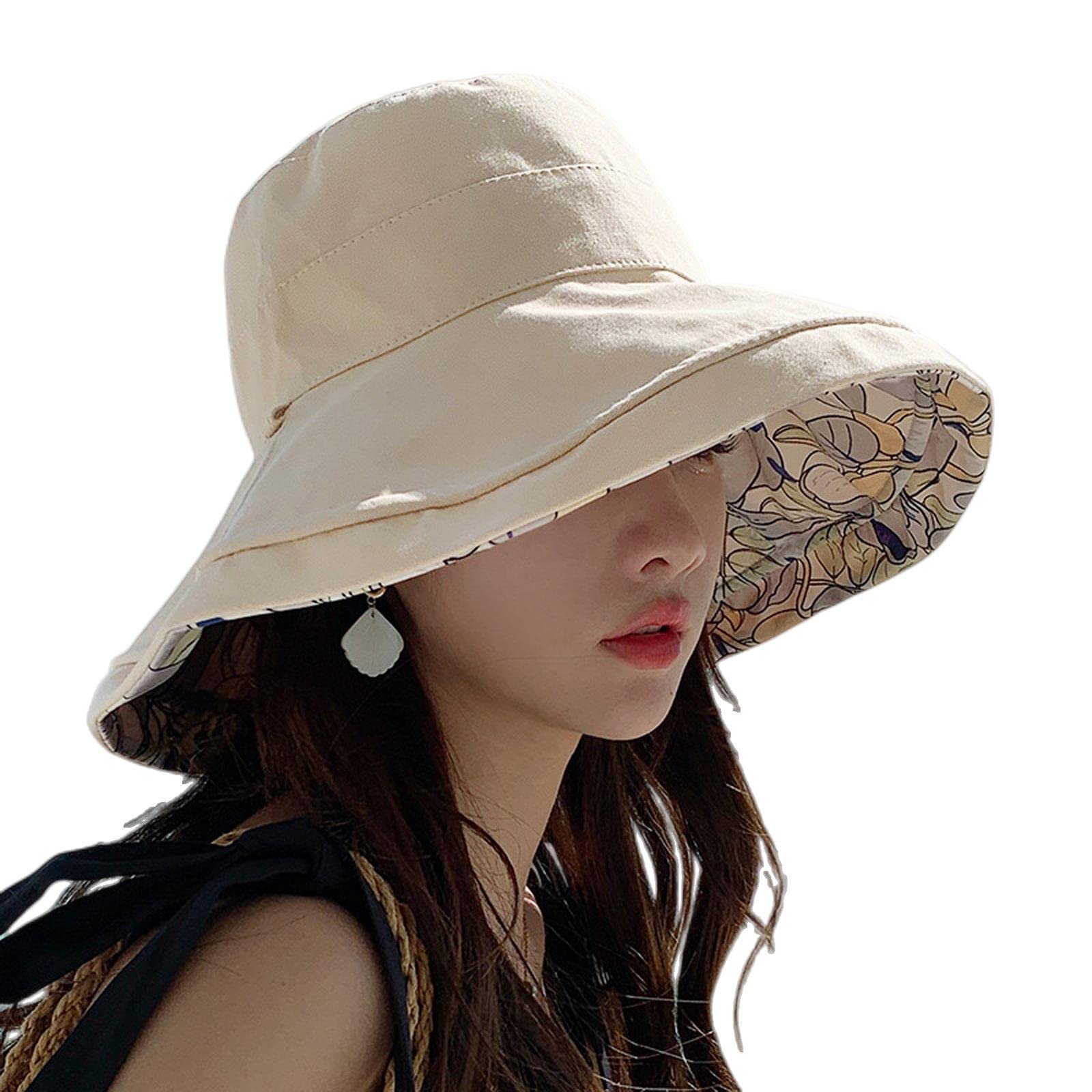 Chapeau bob printemps/été imprimé réversible soleil plage chapeau femme plein air voyage vacances pêcheur chapeau visière