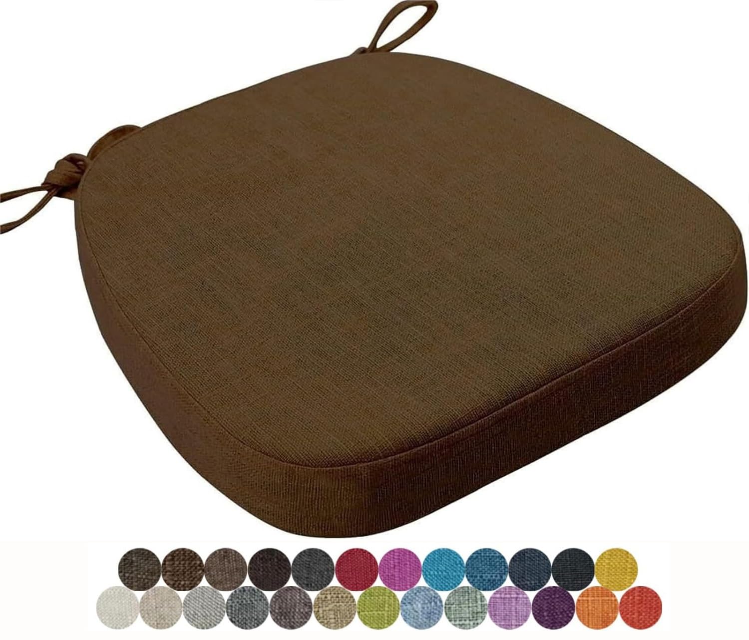 Seokor Color18 Chair Cushion Kitchen, Memory Foam Chair Pads, 40X38/43X40/43X42cm With Ties Non-Slip Chair Pads，Outdoor Indoor Seat Cushion For Dining Office Garden Chair(,40X38x8cm)
